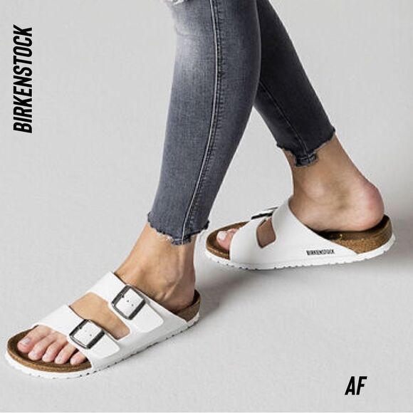 BIRKENSTOCK ARIZONA BIRKO-FLOR SANDALS WHITE NEW - Picture 3 of 9